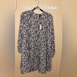 Vero Moda Monochrome Floral Midi Dress